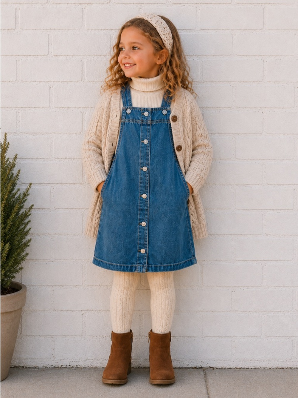 Vintage VTG GAP Kids Toddler Girl Denim Overall Dress Blue Jean